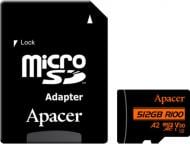 Карта пам'яті Apacer microSDXC 512 ГБ UHS-I Class 3 (U3)Class 10 (AP512GMCSX10U8-R ) + SD адаптер