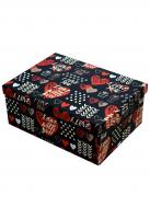 Коробка подарункова прямокутна серця 37х29х16 см