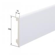 Плінтус дюрополімер King Floor JC1003-W1 білий 2000х100х15 мм