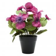 Цветок искусственный Фиалка 24 см в горшочке фиолетовая Девилон