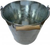 Ведро обычное с деревянной ручкой оцинкованное 15 л стальной Ведро обычное с деревянной ручкой оцинкованное 15 л стальной