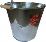 Відро звичайне з дерев'яною ручкою оцинковане 10 л сталевий