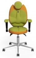 Крісло ергономічне Kulik System TRIO зі вставками 1406 помаранчевий/оливковий