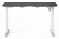 Стіл комп'ютерний Kulik System з регульованою висотою E-TABLE UNIVERSAL чорна стільниця/білі ніжки