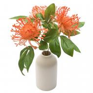 Растение искусственное Хризантема 28 см 3 цветка в вазе Девилон