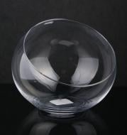 Ваза стеклянная со скошенным краем 24 см 20 см прозрачная