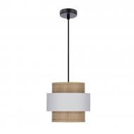 ВІТРИНА! Люстра підвісна Candellux RATTAN 1x40 Вт E27 білий/бежевий/чорний 31-18182