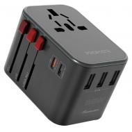 Мережевий адаптер Promate TripMate-36W EU/US/UK/AU на EU/US/UK/AU, 2хUSB-С+3хUSB-A 36W total