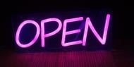 Неоновая вывеска ArtEco Light OPEN 250x100 мм розовый