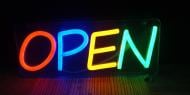 Неоновая вывеска ArtEco Light OPEN 250x100 мм разноцветный (RGB)