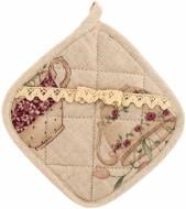 Прихватка Cups с кружевом 17x17 см бежевый Прованс