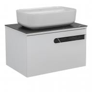 Тумба подвесная Aqua Rodos OSTIN (белый мат) со столешницей серый мрамор 70 см и умывальником Aqua Тумба подвесная Aqua Rodos OSTIN (белый мат) со столешницей серый мрамор 70 см и умывальником Aqua