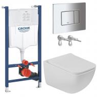 Комплект инсталляции Grohe SOLIDO, унитаз подвесной GERD NEW TORNADO, клавиша Skate Cosmopolitan хром