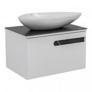 Тумба подвесная Aqua Rodos OSTIN (белый мат) со столешницей серый мрамор 70 см и умывальником Olive АР000063558