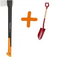 Набор садового инструмента Fiskars Топор-колун Х21-L (F) + лопата