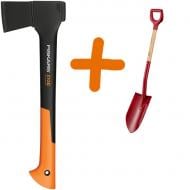 Набір садового інструменту Fiskars Сокира теслярська S Х10 + лопата Набір садового інструменту Fiskars Сокира теслярська S Х10 + лопата