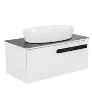 Тумба подвесная Aqua Rodos OSTIN (белый мат) со столешницей серый мрамор 90 см АР000063576