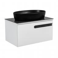 Тумба подвесная Aqua Rodos OSTIN (белый мат) со столешницей серый мрамор 80 см АР000063570