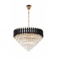 Люстра подвесная Luminaria хрустальная 12xE14 золотисто-черный VALERY 12xE14 R750 BLACK/GOLD