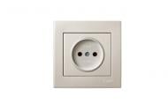 Розетка без заземления Lezard Rain без шторок жемчужно-белый 703-3088-121B