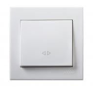 Выключатель одноклавишный перекрестный перекрестный одноклавишный Lezard Rain без подсветки белый 703-0288-107