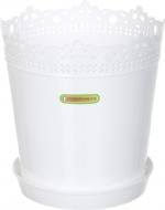 Горщик пластиковий Алеана Рішельє з підставкою 17,0х17,5 см круглий 2 л білий Горщик пластиковий Алеана Рішельє з підставкою 17,0х17,5 см круглий 2 л білий