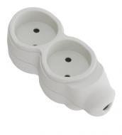 Колодка UP! (Underprice) без заземления 2 гн. без выключателя белый