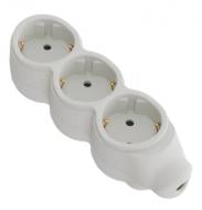 Колодка UP! (Underprice) із заземленням 3 гн. без вимикача білий Колодка UP! (Underprice) із заземленням 3 гн. без вимикача білий