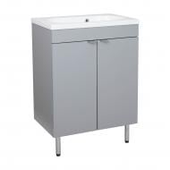 Тумба RIO (серая) с умывальником Status 60 см