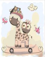 Раскраска по номерам Strateg Жираф и совенок 30х30 см ES126