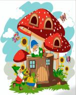 Раскраска по номерам Strateg Гномики во дворе 30х30 см ES143