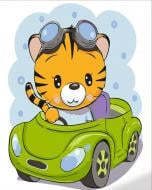 Раскраска по номерам Strateg Тигренок в машинке 30х30 см ES147