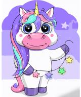 Раскраска по номерам Strateg Фиолетовый единорог 30х40 см SS6725