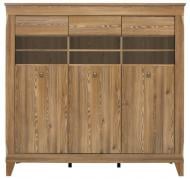 Витрина BRW BERGEN 3W 1505х1560х470 мм лиственница сибиу золотистая / (S359-REG3W-MSZ)