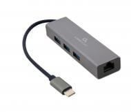 Адаптер Cablexpert A-CMU3-LAN-01 з USB-С на Gigabit Ethernet, 3 Ports USB 3.1
