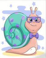 Раскраска по номерам Strateg Улитка-джентельмен 30х30 см ES154