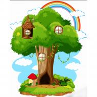 Раскраска по номерам Strateg Домик на дереве 2 30х40 см SS6731