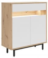 Комод BRW GAP 2д1ш 900x1080x450 мм белый/дуб артизан (S572-KOM2D1S-DASN/BI/RAL7021-FMIX70-KPL01)