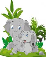 Раскраска по номерам Strateg Слоненок с мамой 30х30 см ES138