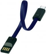 Кабель ColorWay USB Type-C – USB 0,22 м синий (CW-CBUC023-BL) брелок 2.4 A