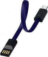 Кабель ColorWay USB – microUSB 0,22 м синий (CW-CBUM022-BL) брелок 2.4 A