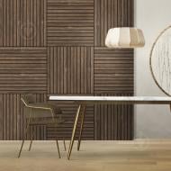 Рейкова панель акустична ПлиТТоргСервіс 17х600х600 мм горіх 0,36 м.кв.