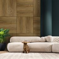 Рейкова панель акустична ПлиТТоргСервіс 17х600х600 мм дуб 0,36 м.кв.