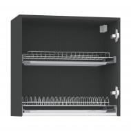 Шкаф верхний распашной LuxeForm с сушкой 600x577x300 мм графит