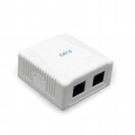 Розетка комп’ютерна на 2 порти з екраном RJ-45, 6 cat IP20 білий NCAC-2F6-01