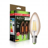 Лампа світлодіодна Eurolamp 2 шт. C37 6 Вт E14 3000 К 220 В жовта MLP-LED-CL-06143(Amber)