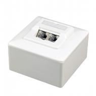 Розетка компьютерная на 2 порта с экраном RJ-45, 6 cat IP20 белый MWS-2S6-01