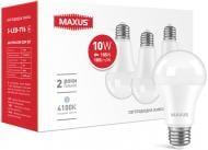 Лампа світлодіодна Maxus 3 шт./уп. 10 Вт A60 матова E27 220 В 4100 К 3-LED-776