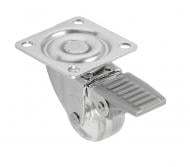 Ролик мебельный GTV d35 мм h-50 мм повортный с стопором прозрачный (колесо для мебели) упаковка 20 шт KM-AH35MM-00