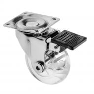 Ролик мебельный GTV Brazylia d50 мм h-64 мм повортный с стопором прозрачный (колесо для мебели) упаковка 20 шт KM-RD-50-CF